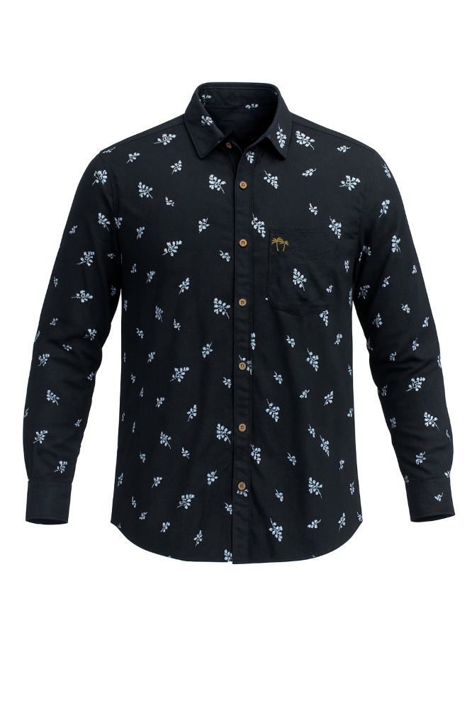 Midnight Bloom Printed Shirt