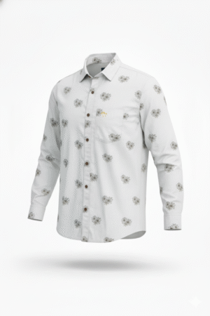 White Floral Breeze Linen Shirt